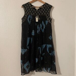 Anthropologie Moulinette Soeurs Lydia Beaded Swing Dress Floral Size 0 NWT